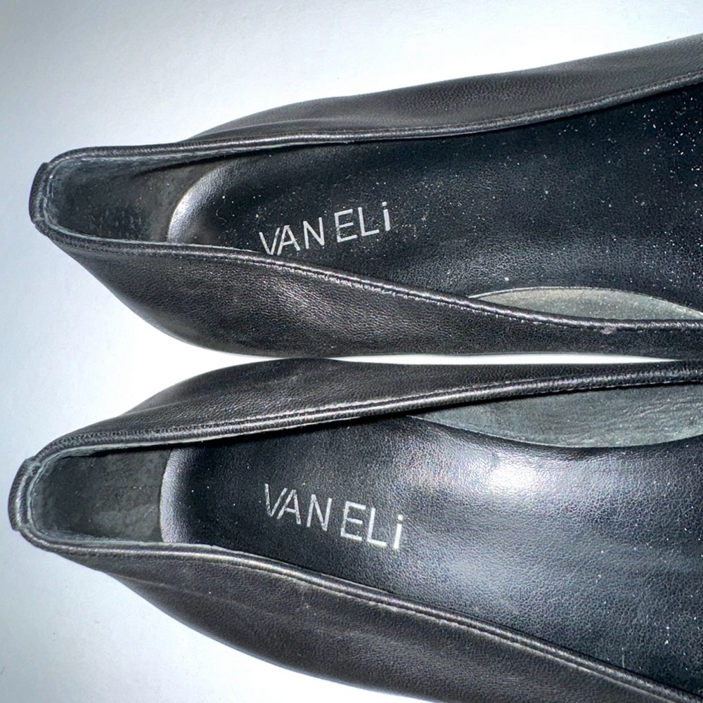 Van Eli Black & Reptile Trim Leather Flats, Sz 8.5M - Picture 9 of 12